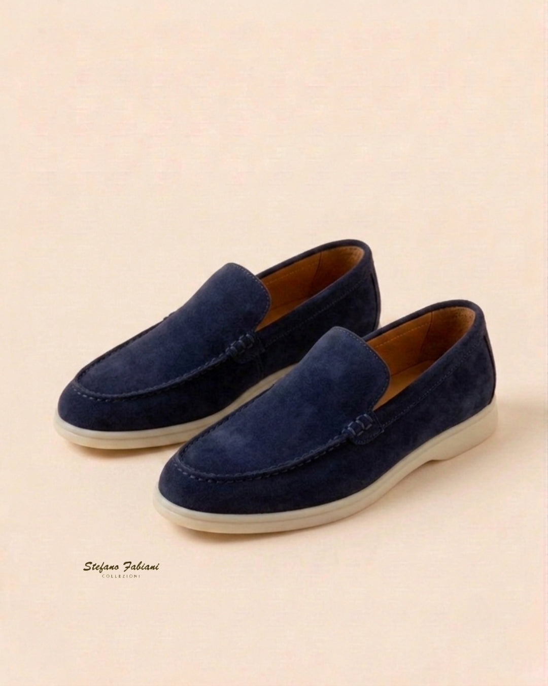 Navy Blue Suede Summer Walk Loafers